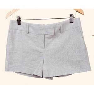 Ann Taylor LOFT Dress Shorts Women Sz 12 Beige Metallic Linen Blend Shimmery Tan